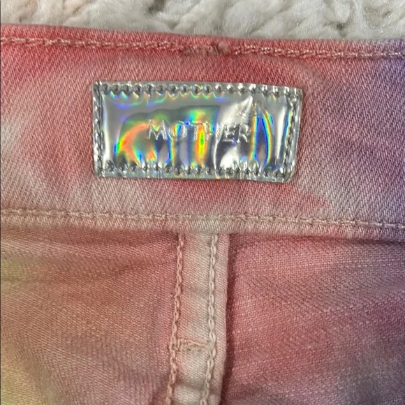 Mother The Hustler Ankle Fray Tie Dye Jeans Mystical AF Size 27 - Picture 15 of 16